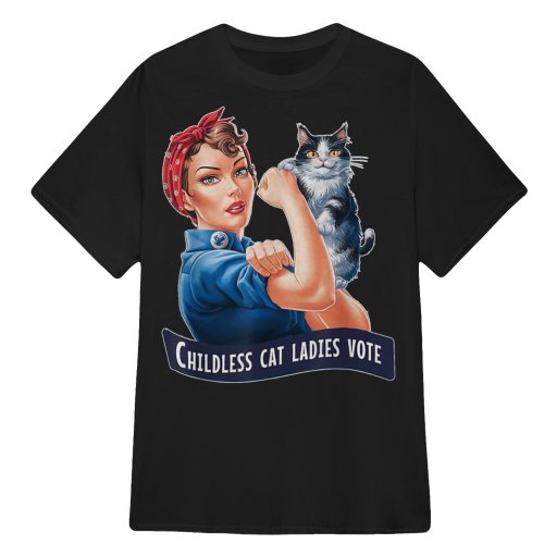 Child Cat Ladies for Kamala Vote Rosie The Riveter t shirts